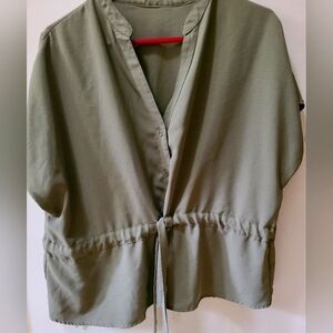 Army green blouse